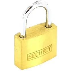 Securit Messing-Vorhängeschloss mit 3 Schlüsseln