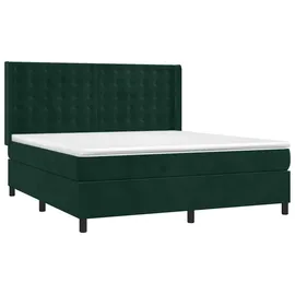 vidaXL Boxspringbett 180 x 200 cm Dunkelgrün