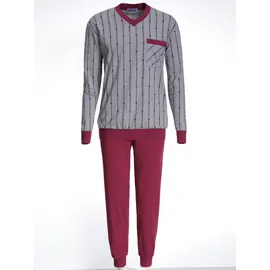Witt Weiden Schlafanzug in grau-bordeaux-meliert | Gr.: 48/50