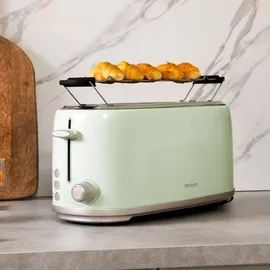 Cecotec Toaster Küchengeräte Toast und Taste 1600 Retro Double Green, Vier Scheiben leistungsstark - Grün