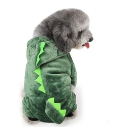 Katde Hundekleid Hundekostüm Dinosaurier Cosplay Hoodie Kostüm,Party Herbst und Winter grün XS