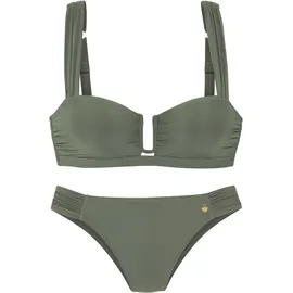 LASCANA Bandeau-Bikini Damen Grün 40 Cup A/B