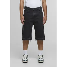 2y studios Shorts 2Y STUDIOS "2Y Studios Joran Open Hem Baggy Shorts", Herren, Gr. 34, Normalgrößen, washed schwarz, 100% Baumwolle, unifarben, loose fit, Hosen Shorts