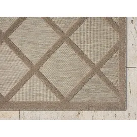 Myflair Teppich "Amara, LAGERRÄUMUNG", beige, B:200cm H:8mm L:300cm, Polypropylen, MYFLAIR MÖBEL & ACCESSOIRES, Teppiche, Teppich, Uni Farben, Hoch-Tief Effekt, Outdoor geeignet, Balkon, Terrasse