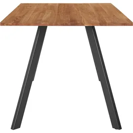 Andas Esstisch, Tischplatte aus massiver Eiche, FSC®- Massivholz, Gestell aus Metall