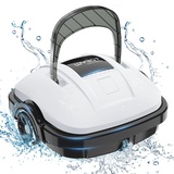 WYBOT Poolroboter Akku für 100 Minuten Betriebsdauer, Poolsauger Roboter Starke Saugkraft, Selbstparken, Automatischer Poolreiniger für Pools bis 80 m2 Grundfläche