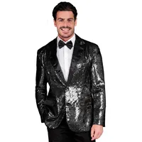 W WIDMANN MILANO Party Fashion - Party Fashion Jackett mit Pailletten für Herren, Satin, Disco Fever, Schlagermove
