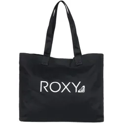 Strandtasche ROXY "GO FOR IT", Gr. B/H/T: 35cm x 40cm x 17cm, grau (anthrazit), Baumwolle, unifarben, Taschen