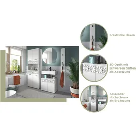 INOSIGN Hochschrank INOSIGN "VICENZA, TOPSELLER, Höhe 187cm, mit Schubkasten & Ornamentabsetzung", weiß, B:35cm H:187cm T:34cm, FSC-zertifizierter Holzwerkstoff, MDF, Schränke, Hochschrank, Mehrzweckschrank, Universalschrank, Badschrank, Badhochschrank