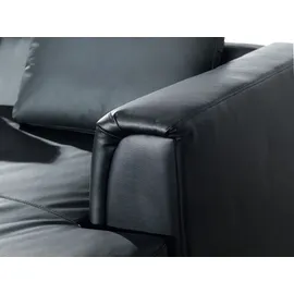 Beliani Ecksofa Schwarz Echtleder L-Förmig Linksseitig Modern Wohnzimmer - Schwarz