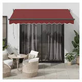 vidaXL Markise Manuell Weinrot 300x250 cm
