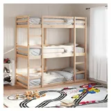 vidaXL Dreifach-Etagenbett 75x190 cm Massivholz Kiefer