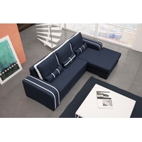 JVmoebel Ecksofa, Sofa Schlafsofa Designer Sofa mit Bettfunktion + Bettkasten blau