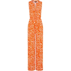 LAURA SCOTT Jumpsuit LAURA SCOTT, Damen, Gr. 44, N-Gr, rot, gemustert, Jersey, Obermaterial: 95% Viskose, 5% Elasthan, gemustert, bequem, Rundhals, Overalls Jumpsuit, mit sommerlichem Muster, modisch weites Bein und Knopfleiste