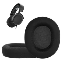 kwmobile 2x Ohr Polster für SteelSeries Arctis 3 / Arctis 5 / Arctis 7 / Arctis 9 / Arctis 9X Ohrpolster - Ersatz Ohrpolster - Kopfhörer Ersatzte... - Schwarz