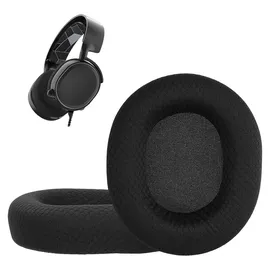 kwmobile 2x Ohr Polster für SteelSeries Arctis 3 / Arctis 5 / Arctis 7 / Arctis 9 / Arctis 9X Ohrpolster - Ersatz Ohrpolster - Kopfhörer Ersatzte... - Schwarz