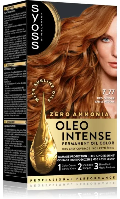 Syoss Oleo Intense Permanent-Haarfarbe mit Öl Farbton 7-77 Red Ginger 1 St.