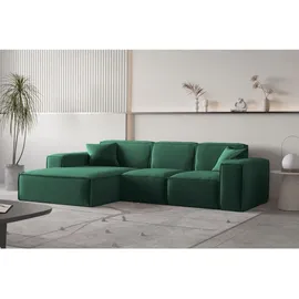 Fun Möbel Ecksofa Designersofa CELES PREMIUM Stoff Opera Velvet Grün Ottomane Links & Couches, Wohnlandschaften, Ecksofas