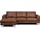 Konsimo Linke Ecksofa zeitloses Desig hohe Beine "HOLCO", Braun, Öko-Leder/Schaum, Elegant, 264x82x162 cm