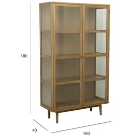 Furnhouse Vitrine 100 x 40 x 180 cm Braun