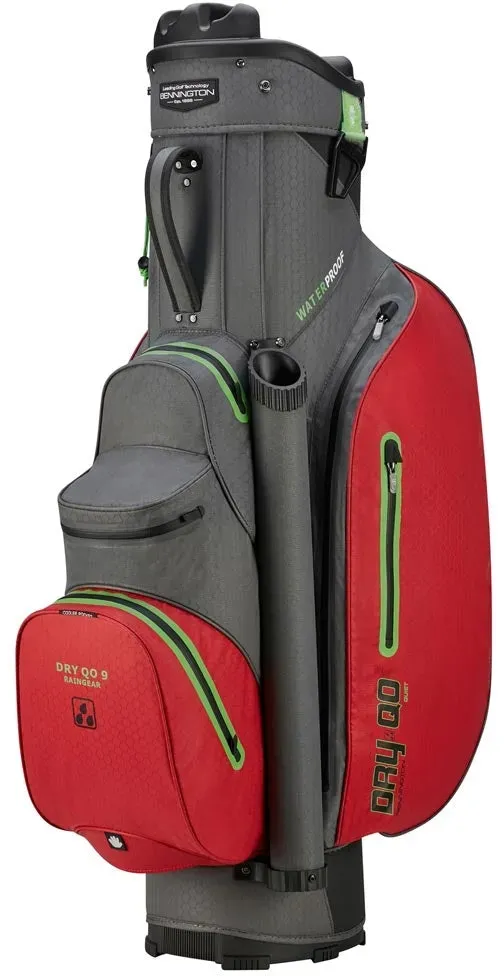 Bennington Quiet Organizer 9 Hole Waterproof Cartbag - canon grey/red/lime