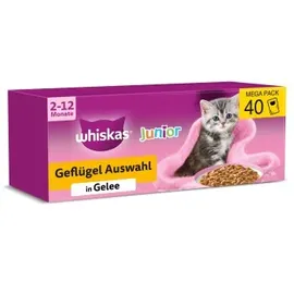Whiskas Junior Geflügel Auswahl in Gelee 40 x 85 g