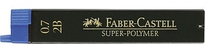 FABER-CASTELL SUPER-POLYMER Bleistiftminen schwarz 2B 0,7 mm, 12 St.