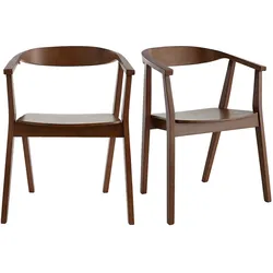 Skandinavische Stühle aus dunklem Holz (2er-Set) BAHIA
