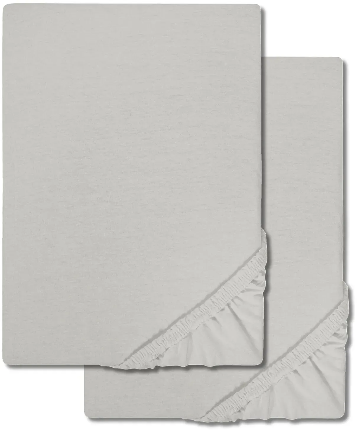 Doppelpack CloudComfort Basic Spannbettlaken Jersey-Stretch silber grau 90 x 190 - 100 x 200 cm (2 Stück)