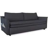 MIUFORM Schlafsofa matratze | Charming Charlie Sofa mit Schlaffunktion | Schlafsofa mit Bettkasten und Armlehnen | Sofa Bett |Wohnzimmer Schlafzimmer Gästebett (Anthrazit)