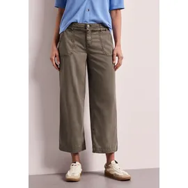 STREET ONE Wide Leg Jeans mit Gürteldetail Brown wash, 26, Länge 26, braun