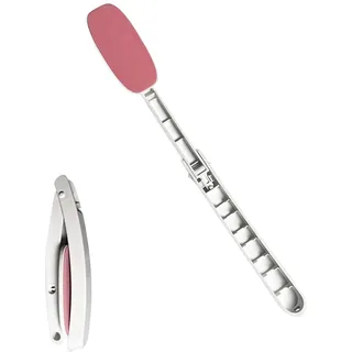 Rücken Eincremehilfe, Faltbare Rückeneincremer mit Langem Griff Eincremehilfe für Rücken Rückenbürste mit Langem Stiel Selbstbräuner Rücken Applikator Duschbürste Rücken (Rosa)