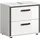 WELLTIME Waschbeckenunterschrank KAJO 2 Schubladen 60 x 55 x 37 cm Weiß Hochglanz/Schwarz