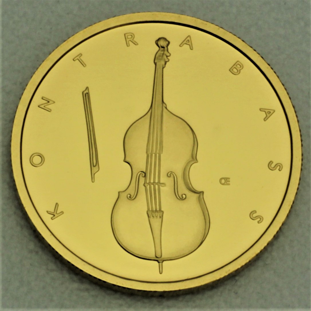 Goldmünze 50 Euro BRD 2018 Kontrabass Musikinstrumente
