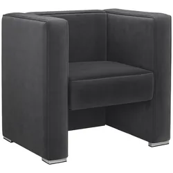 LINO | Clubsessel | Grau | Samt