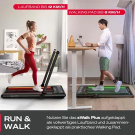 Sportstech Laufband sWalk Plus, bis 12 km/h, platzsparend, Klappfunktion, Fitness-App kompatibel, bis 120 kg