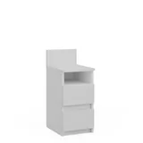 Vicco Nachttisch, Weiß, 25 x 59.1 cm mit 2 Schubladen