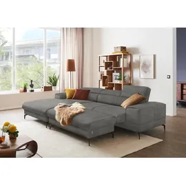 W.Schillig Eckcouch Polyester 3-Sitzer Grau
