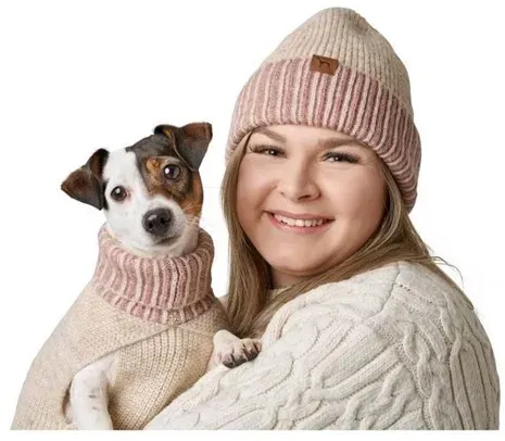 - Dogcoat Odense 35 + hat beige/rose - (203534)