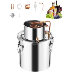VEVOR Moonshine Still 5 Gal Wasser Alkohol Destilliergerät Brausetsatz Edelstahl