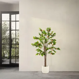 ML-Design Kunstpflanze Orangenbaum 160 cm, aus Kunststoff,