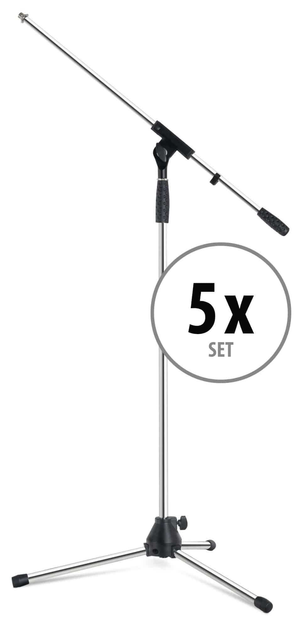 Pronomic Mikrofonständer MS-25C Pro Chrom 5x Set