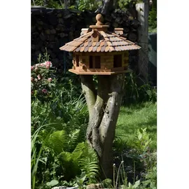 Dobar Rustikales XXL-Vogelfutterhaus im Blockhaus-Stil mit dekorativem Holzschindeldac