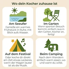 Bluecraft Gaskocher Campingkocher Flame 3-flammig mit Zündsicherung