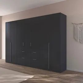 Rauch »Kleiderschrank Schrank Garderobe AGORDO mit Dekor- oder Hochglanzfront«, (in zwei Griff-Farben mit Dekor- oder Hochglanzfront), mit Außenschubkästen, in 6 Breiten und 2 Höhen MADE IN GERMANY, grau (graumetallic), B:315cm H:210cm T:54cm,