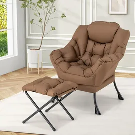 Costway Relaxsessel mit Hocker Polyester 0 x 0 x 0 cm Braun
