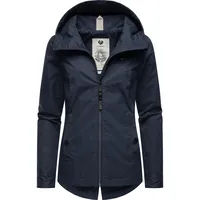 Ragwear leichte Damen, Übergangsjacke kurz Outdoorjacke wasserdicht Parka mit Kapuze Monade Übergang YOUMODO Navy24 Gr. 6XL (52), blau (mittelblau), Obermaterial: 100% Polyester.