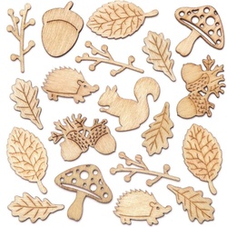 Herbstliche, kleine Holzformen (pro Set 45) Bastelblanks & Basen