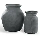 Loberon Vase 2er Set Molduc - antikgrau