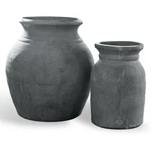 Loberon Vase 2er Set Molduc - antikgrau
